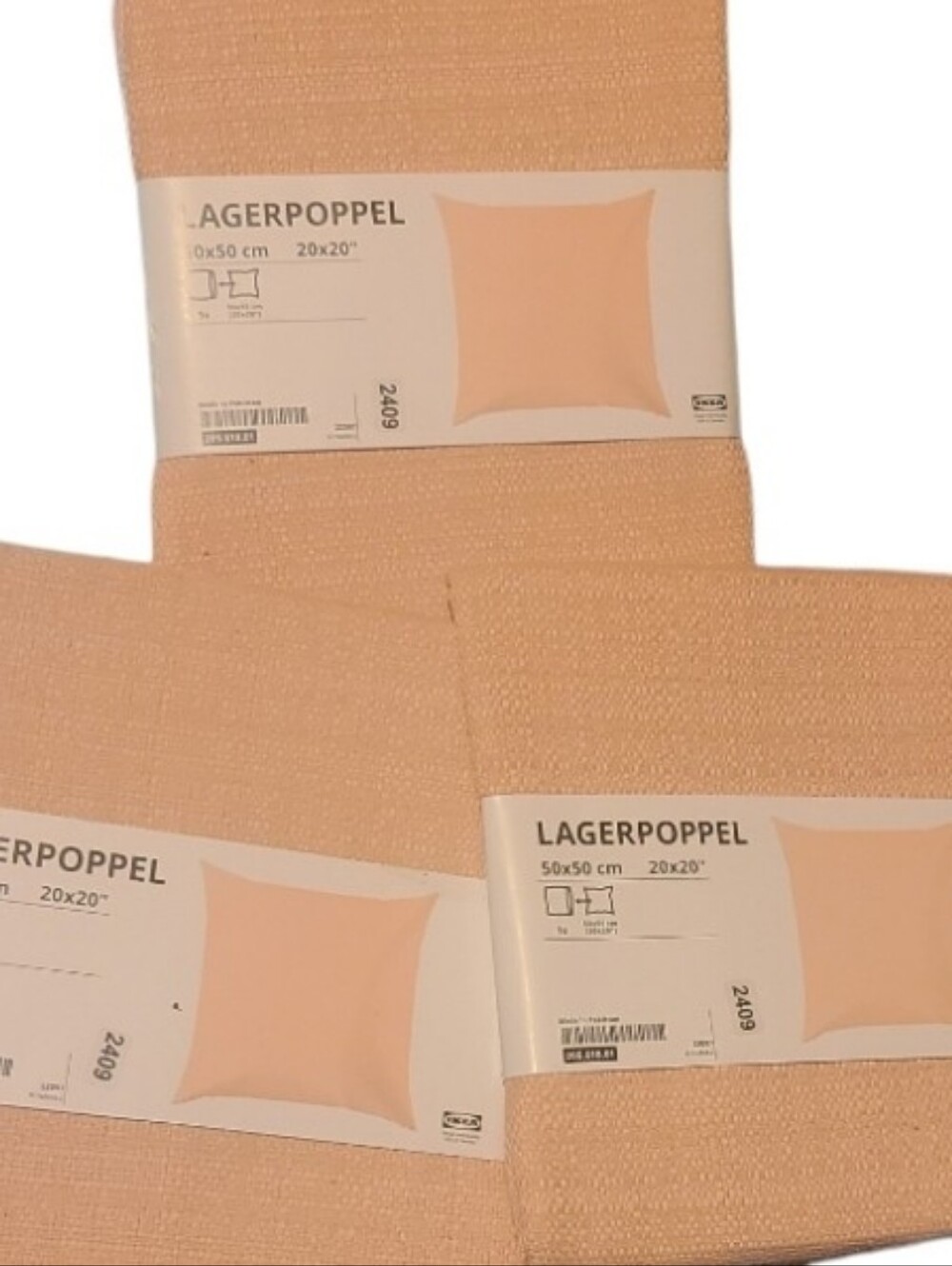 IKEA LAGERPOPPEL 20"×20" Cushion Covers, Trio